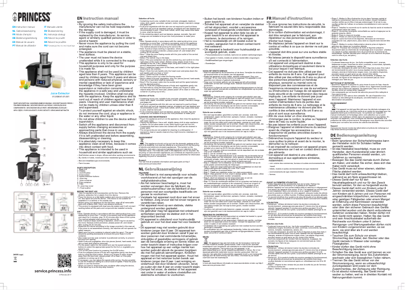 Page 1 de la notice Manuel utilisateur Princess 203041