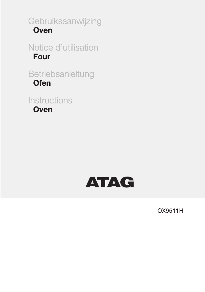 Page 1 de la notice Manuel utilisateur Atag OX9511H