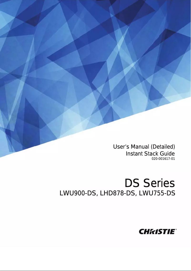 Page n°1 - Manuel utilisateur Christie LWU755-DS