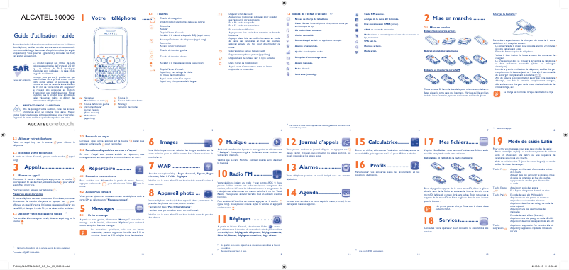 Page 1 de la notice Mode d'emploi Alcatel One Touch 3000G
