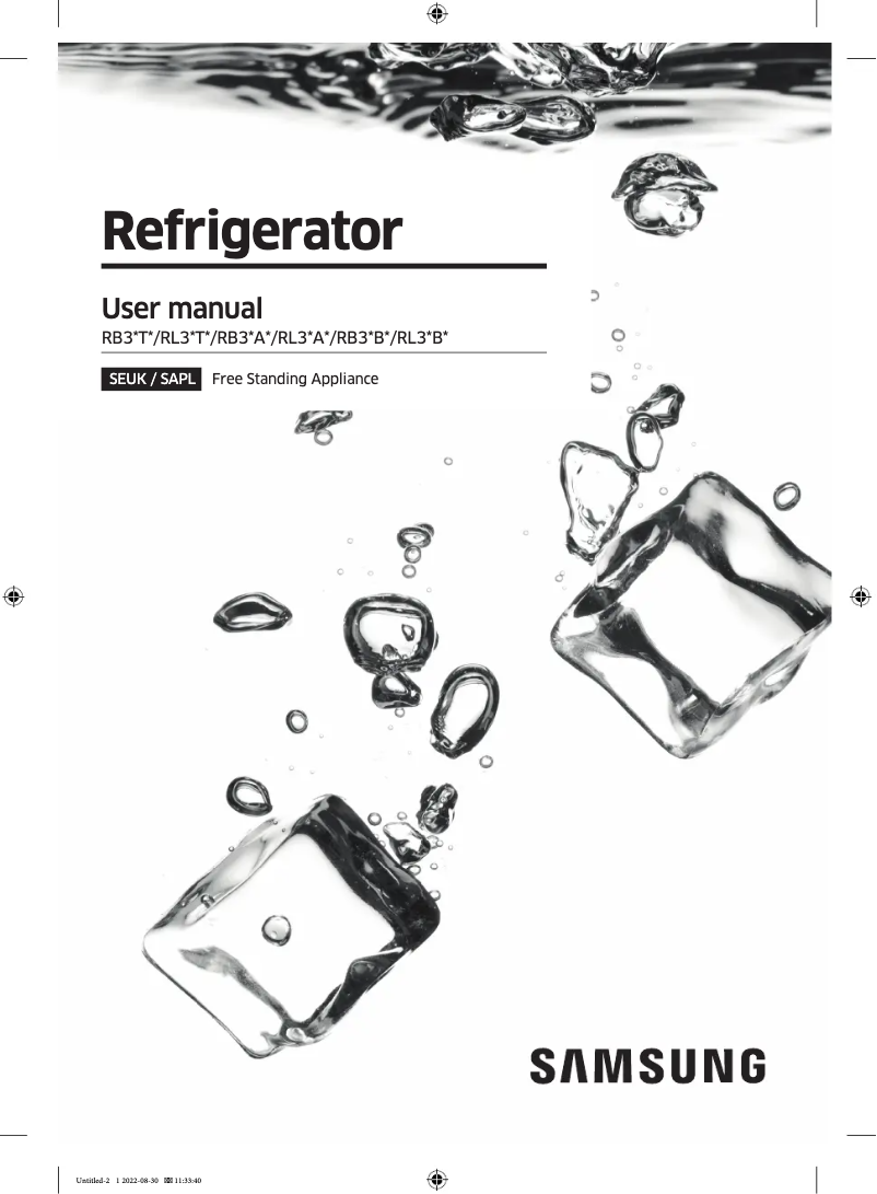 Page n°1 - Manuel utilisateur Samsung RB34A6B2E48