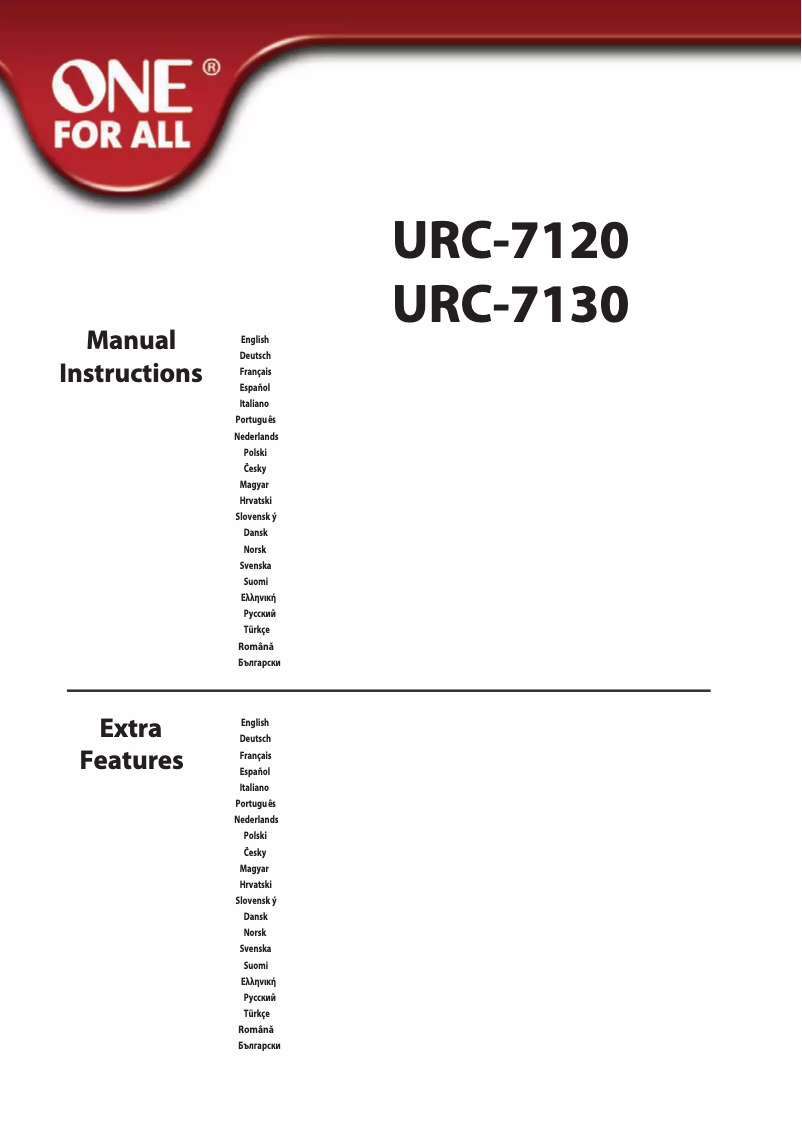 Page 1 de la notice Manuel utilisateur One for all URC 7130 Essence 3
