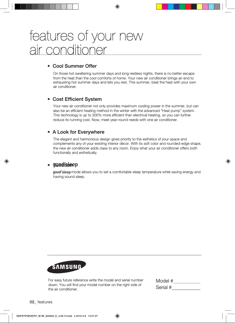 Page 1 de la notice Manuel utilisateur Samsung ND022QHXEB