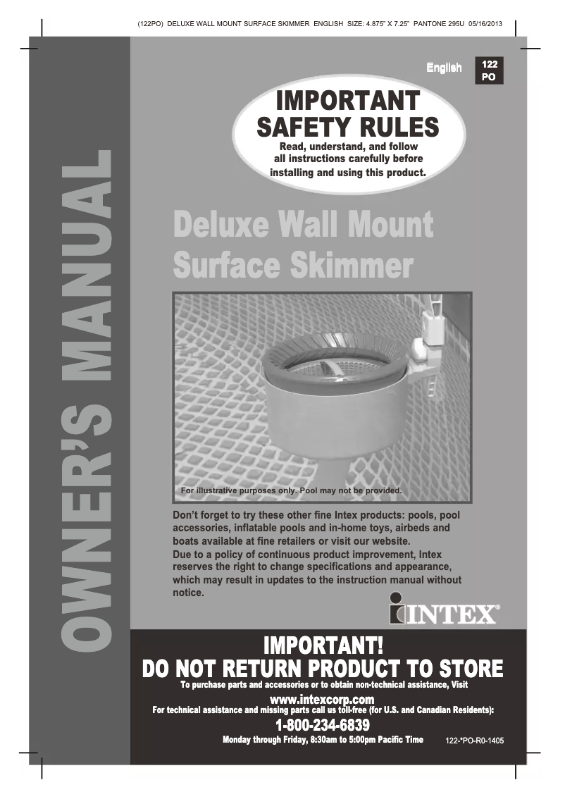 Page 1 de la notice Manuel utilisateur Intex 28000E