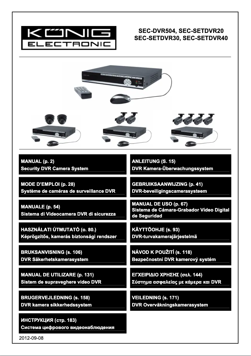 Page 1 de la notice Manuel utilisateur Nedis SEC-DVR504