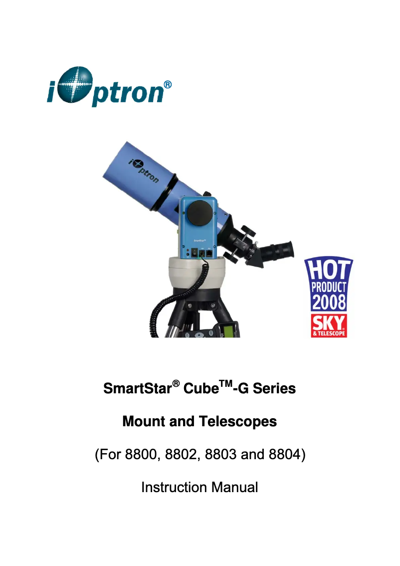 Page n°1 - Manuel utilisateur iOptron R80