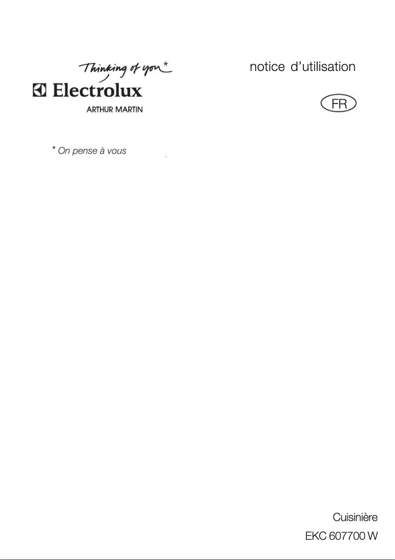 Page n°1 - Manuel utilisateur Arthur Martin-Electrolux EKC607700W
