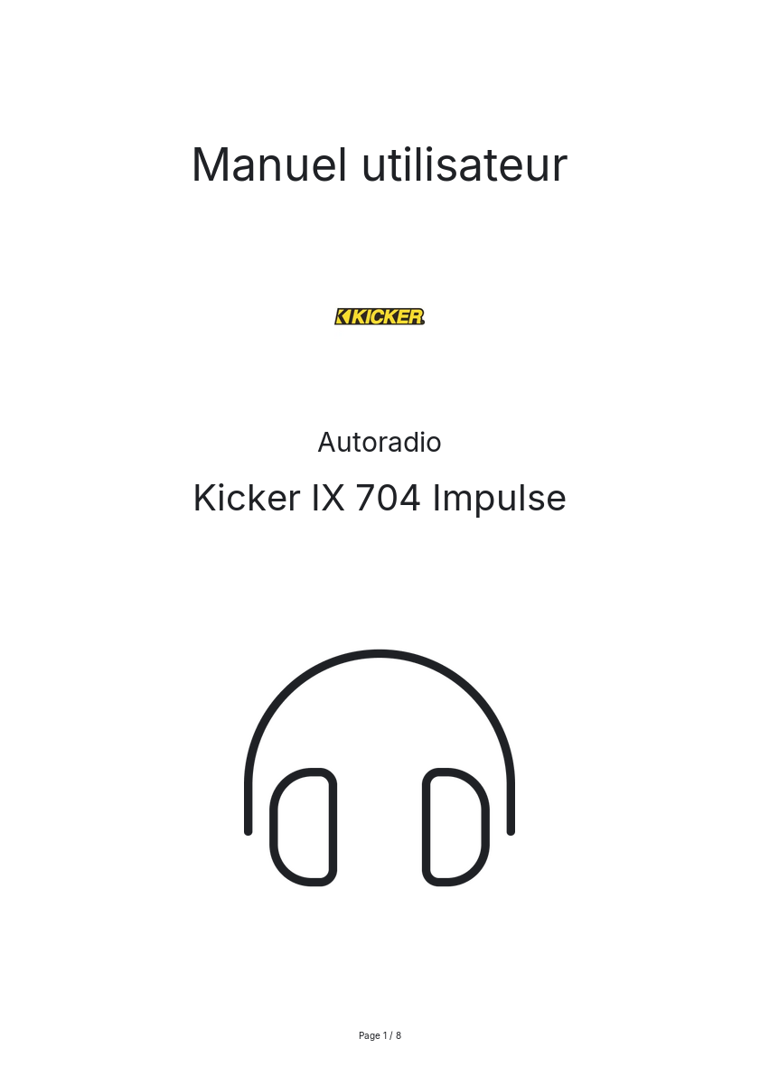 Image de la première page du manuel de l'appareil IX 704 Impulse