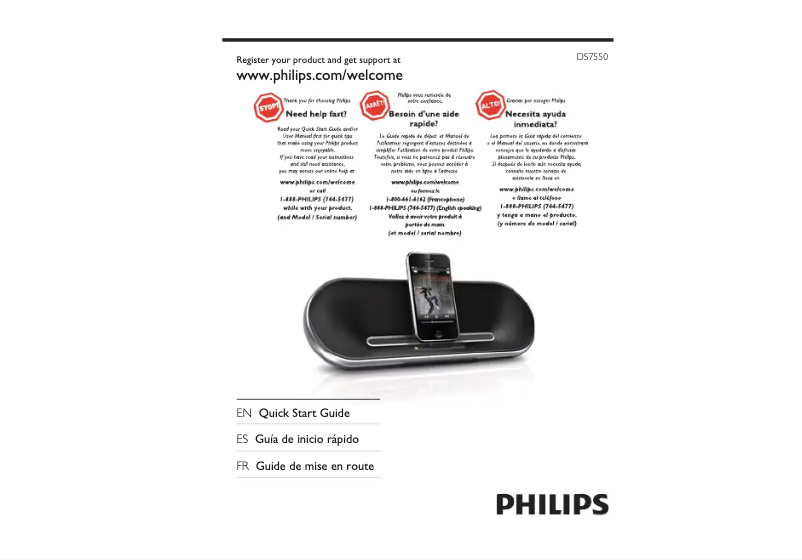 Page 1 de la notice Manuel utilisateur Philips Fidelio DS7550