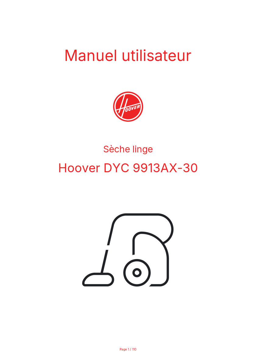 Image de la première page du manuel de l'appareil DYC 9913AX-30
