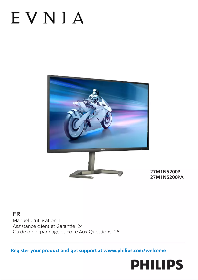 Page 1 de la notice Manuel utilisateur Philips 27M1N5200PA
