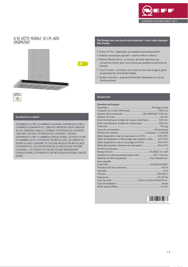 Image de la première page du manuel de l'appareil D96BMU5N0