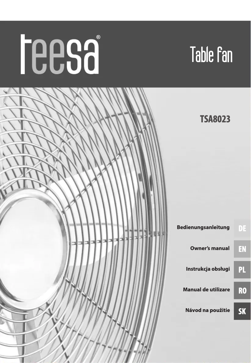 Page n°1 - Manuel utilisateur Teesa TSA8023