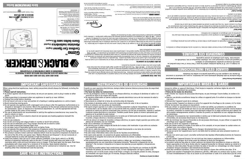 Page 1 de la notice Manuel utilisateur Black & Decker EM200