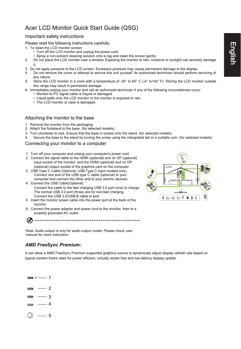 Page n°1 - Guide de démarrage rapide Acer XV272UZ