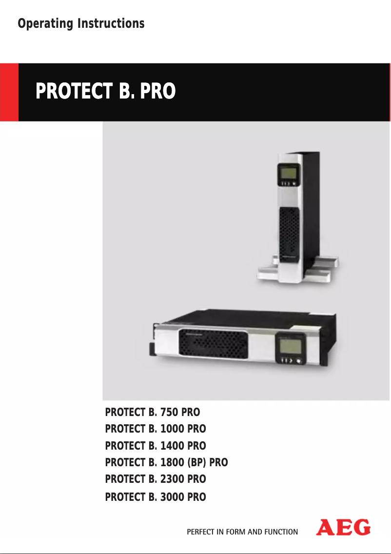 Page 1 de la notice Manuel utilisateur AEG Protect B 2300 PRO