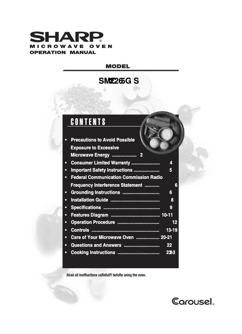 Page n°1 - Manuel utilisateur Sharp SMC2265GS