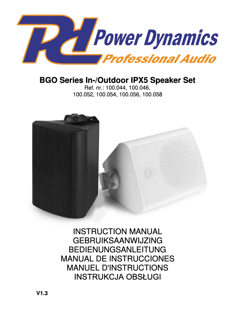 Page 1 de la notice Manuel utilisateur Power Dynamics BGO65