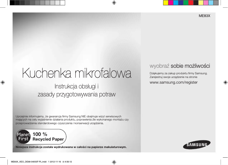 Page n°1 - Manuel utilisateur Samsung ME83X