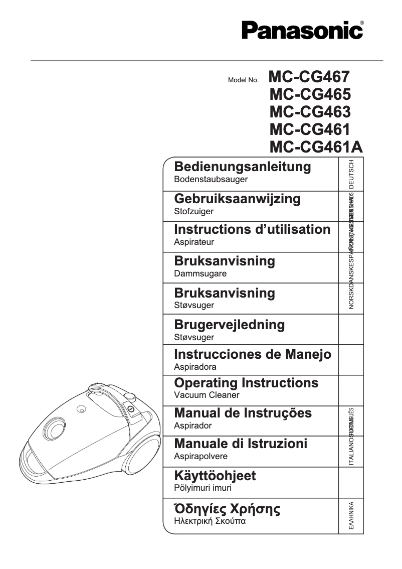 Page n°1 - Manuel utilisateur Panasonic MC-CG461A