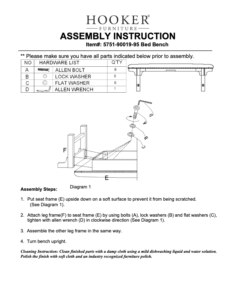Page 1 de la notice Manuel utilisateur Hooker 5751-90019-95