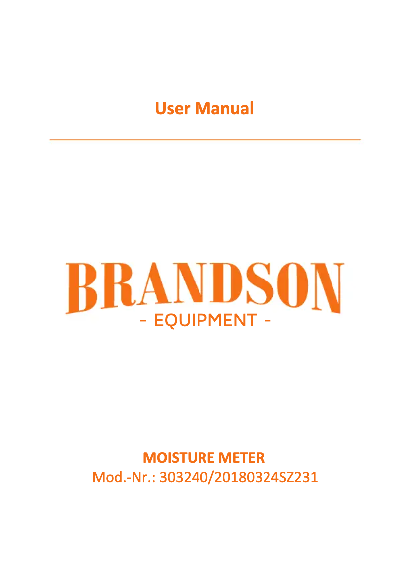 Page n°1 - Manuel utilisateur Brandson 303240