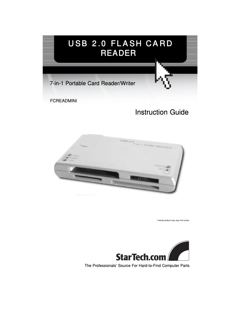 Page n°1 - Manuel utilisateur StarTech.com FCREADMINI