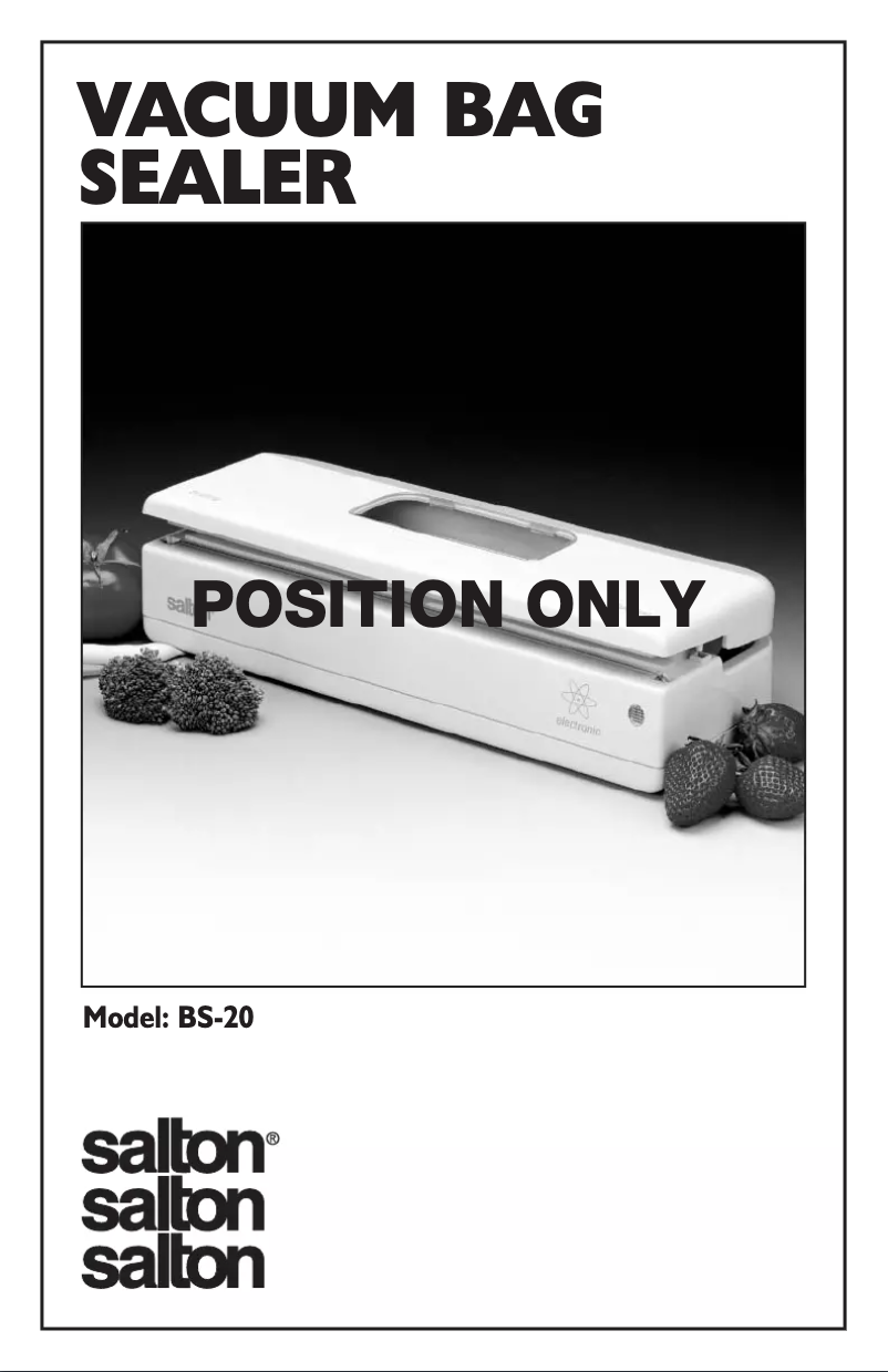 Page 1 de la notice Manuel utilisateur Salton BS20