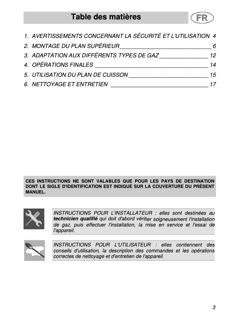 Page 1 de la notice Manuel utilisateur Smeg PGF75F-4