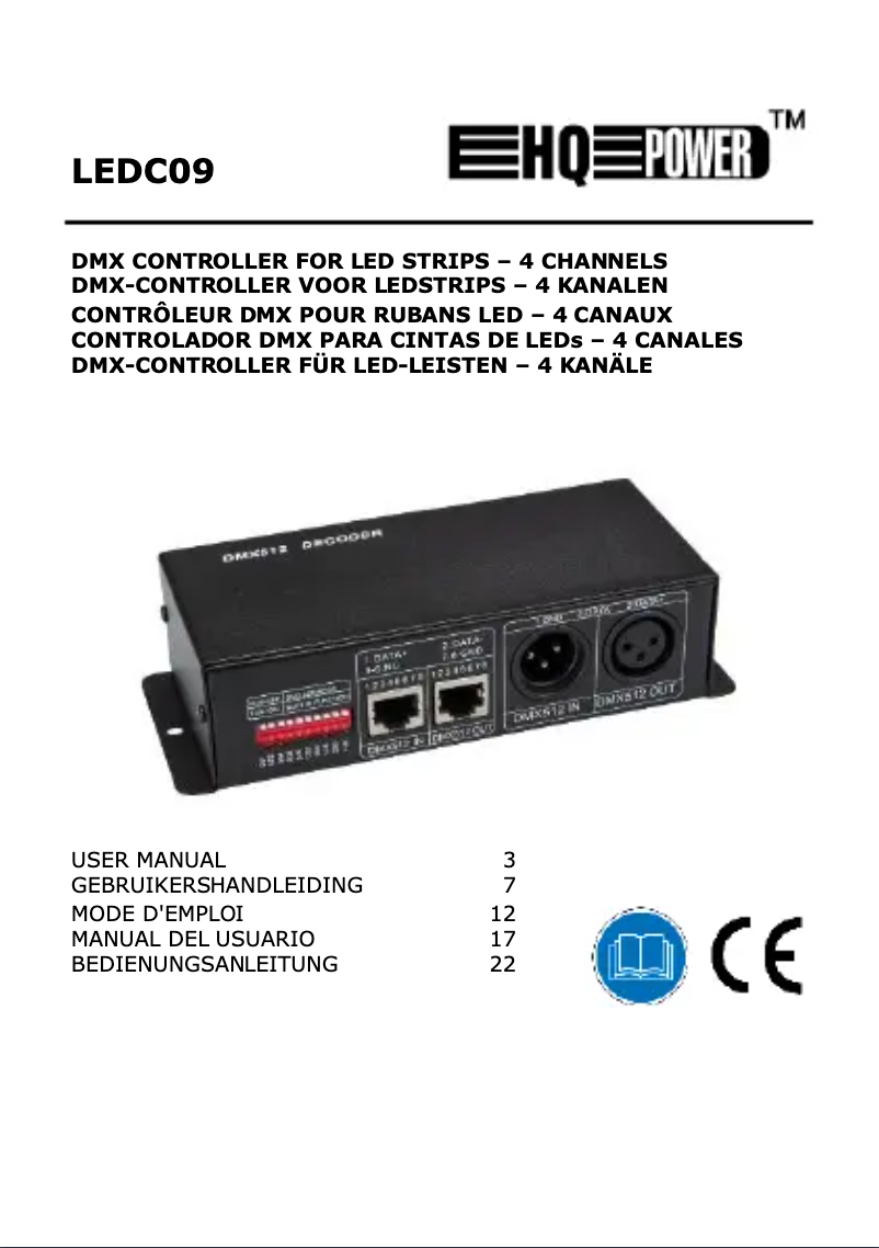 Page 1 de la notice Manuel utilisateur HQ Power LEDC09