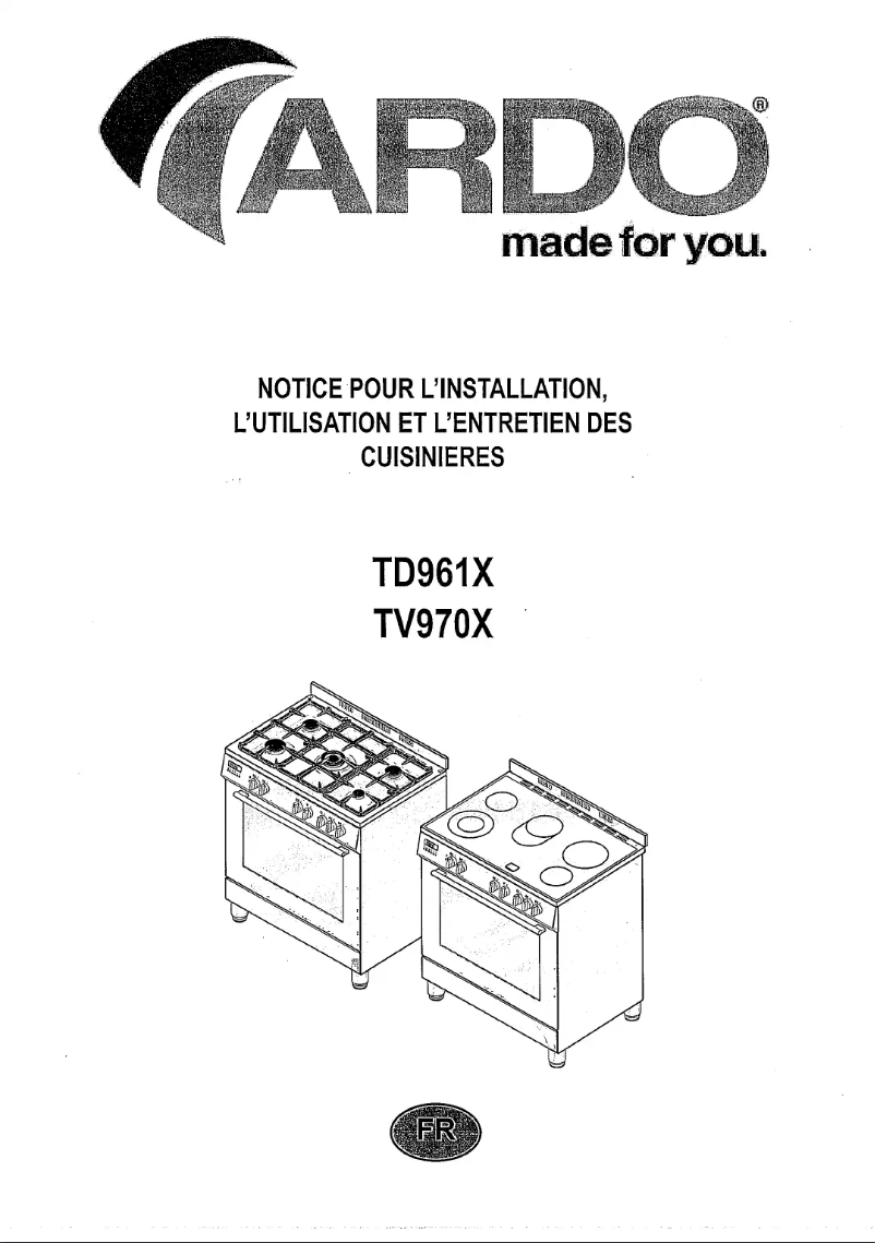 Page n°1 - Manuel utilisateur Ardo TD961X