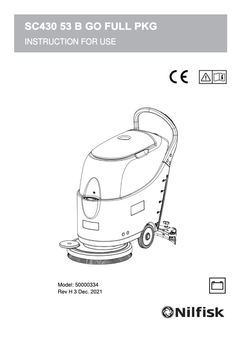 Page 1 de la notice Manuel utilisateur Nilfisk SC430