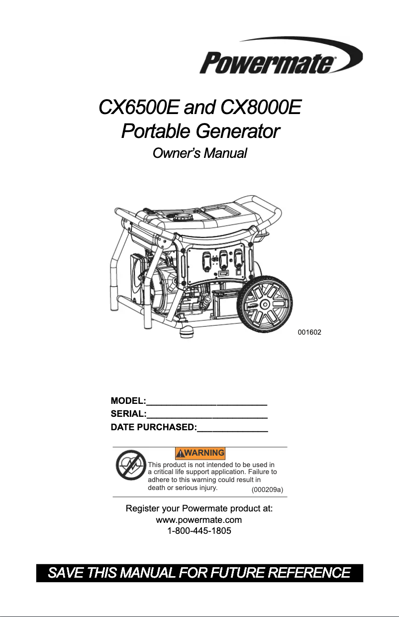 Image de la première page du manuel de l'appareil CX8000E