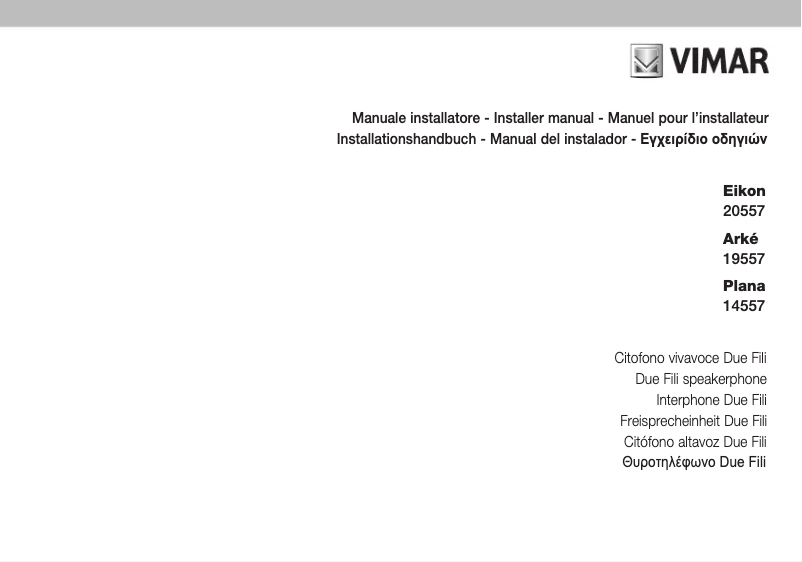 Page n°1 - Manuel utilisateur Vimar 20557