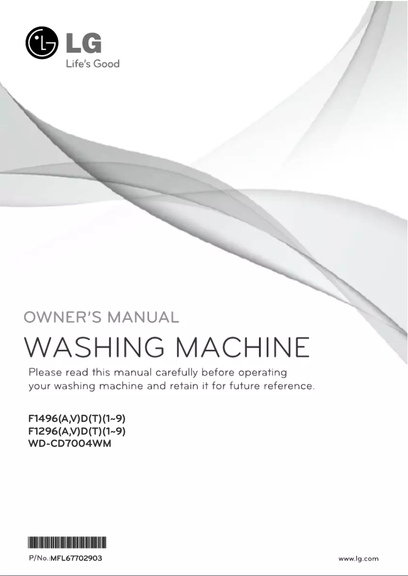 Page 1 de la notice Manuel utilisateur LG WD-CD7004WM