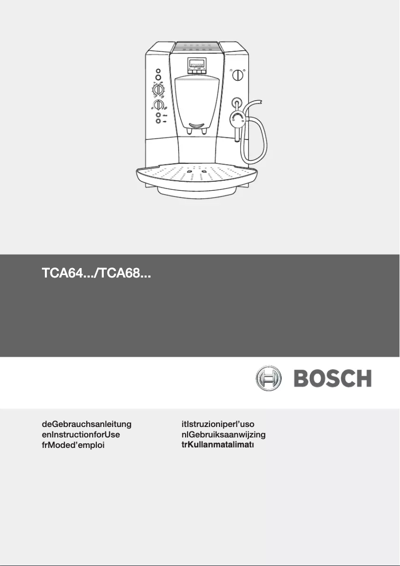 Page 1 de la notice Manuel utilisateur Bosch Benvenuto B40 TCA6401