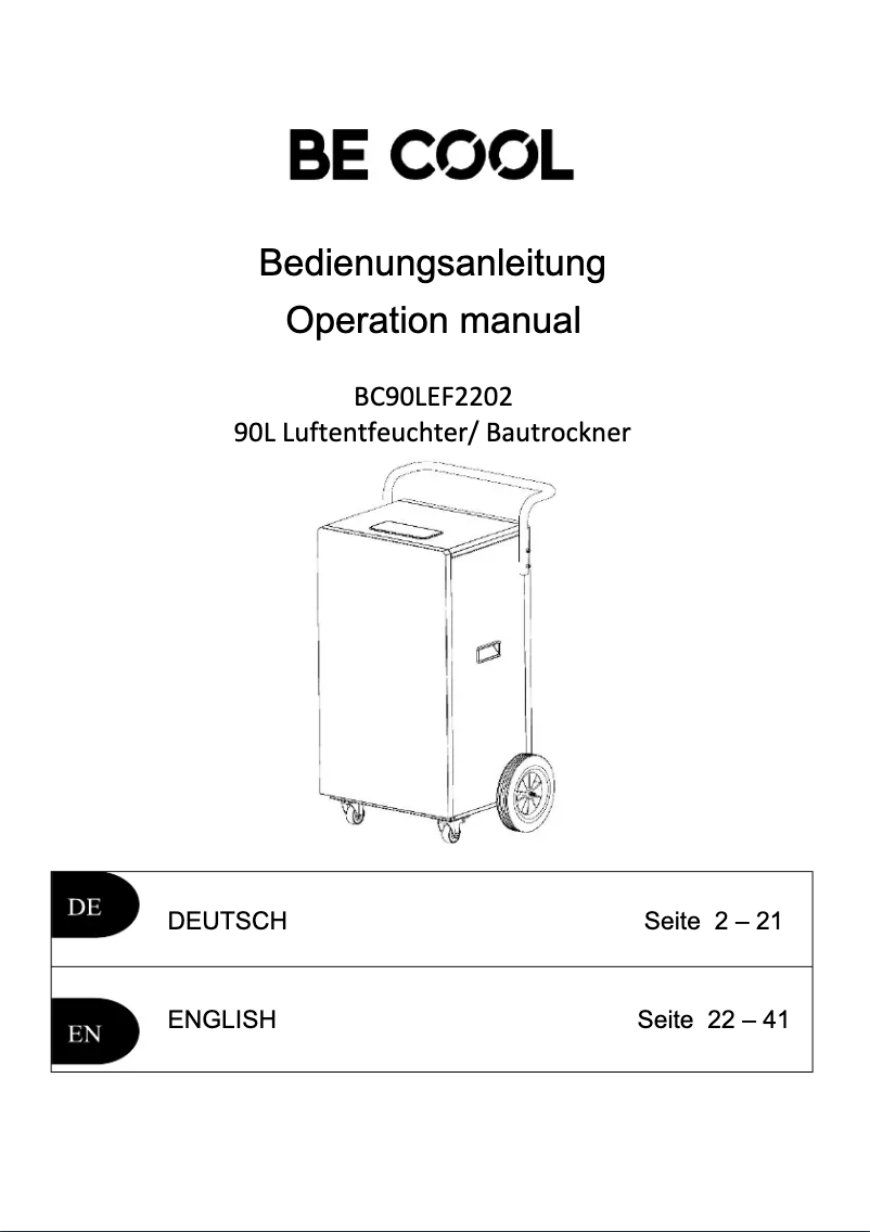 Image de la première page du manuel de l'appareil BC90LEF2202