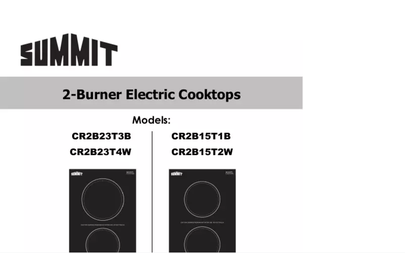 Página 1 del manual Manual de usuario Summit CR2B23T3B