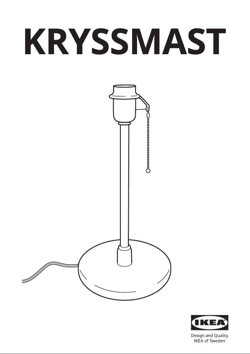 Página 1 del manual Manual de usuario Ikea KRYSSMAST 205.442.94