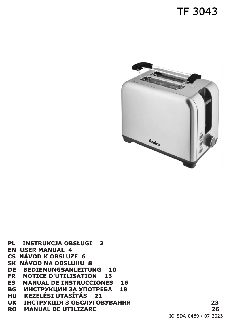 Image de la première page du manuel de l'appareil TF 3043