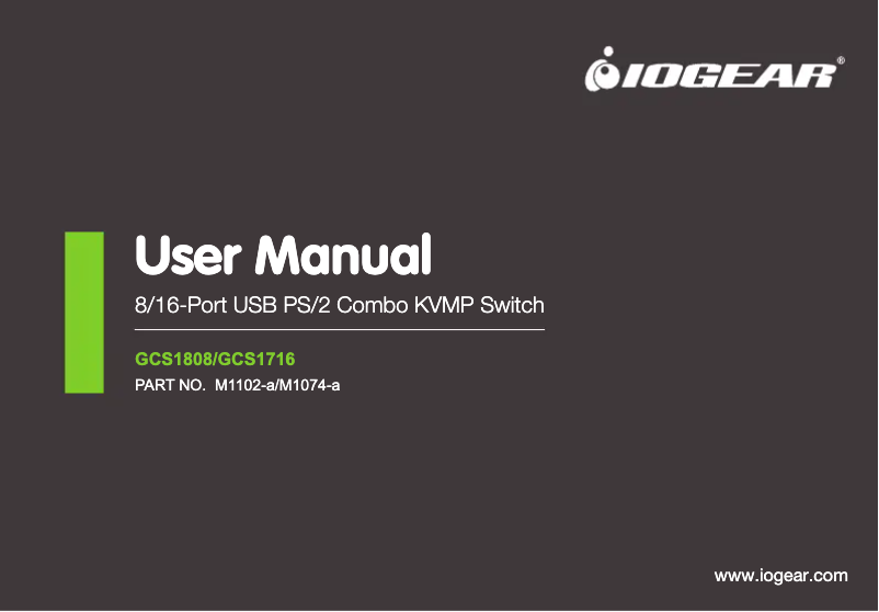 Page n°1 - Manuel utilisateur iogear GCS1716KIT