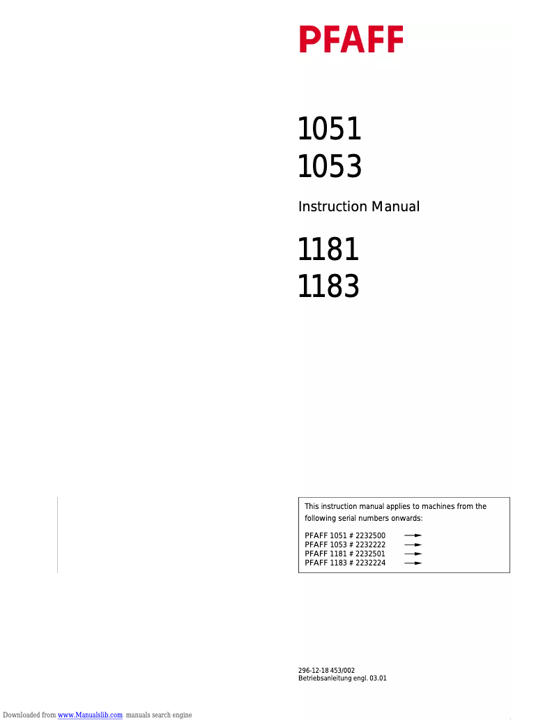 Image de la première page du manuel de l'appareil 1181