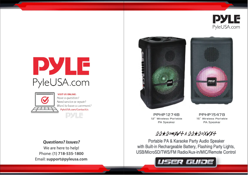 Page n°1 - Manuel utilisateur Pyle PPHP1274B