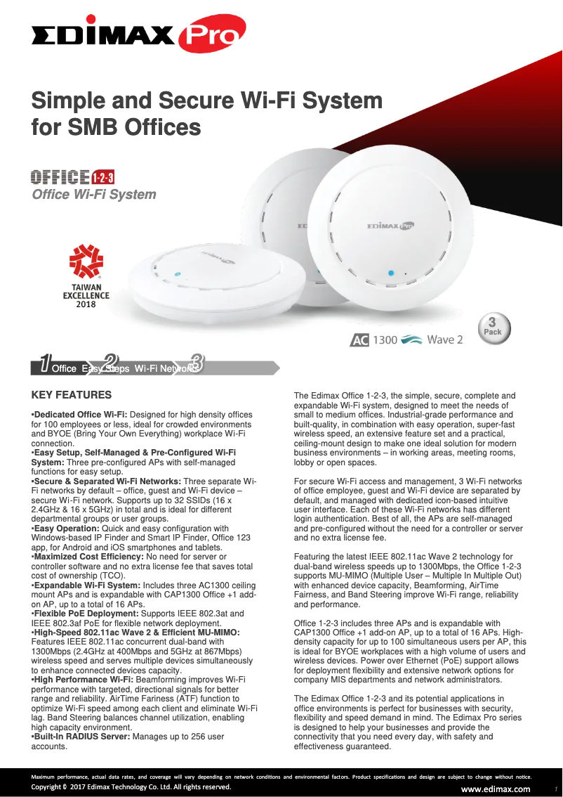 Image de la première page du manuel de l'appareil Office 1-2-3