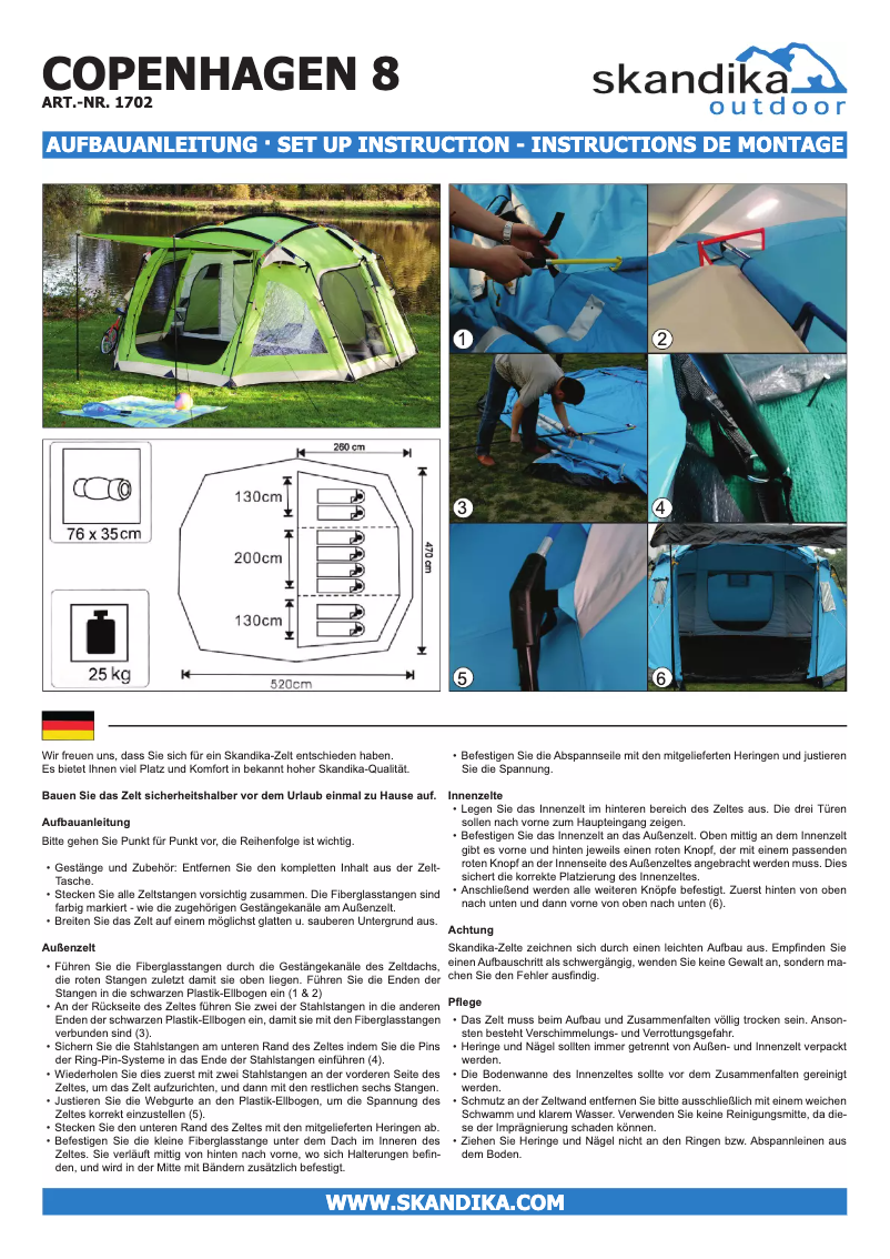 Page n°1 - Manuel utilisateur Skandika Copenhagen 8