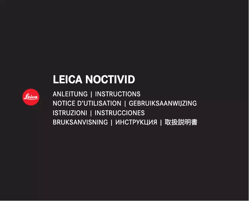 Page 1 de la notice Manuel utilisateur Leica Noctivid 40384