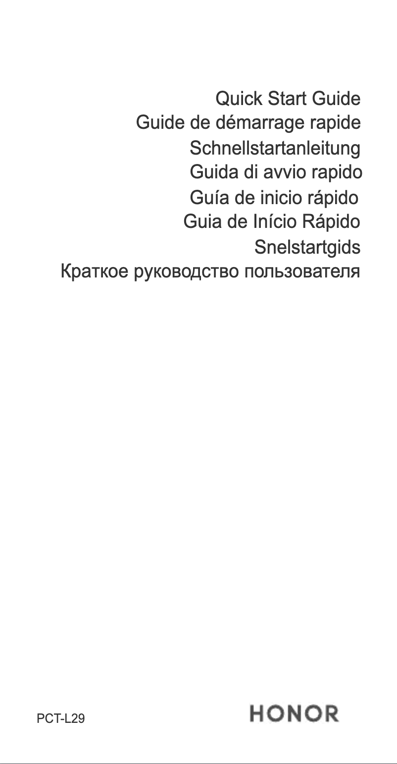 Page 1 de la notice Guide de démarrage rapide Honor View 20