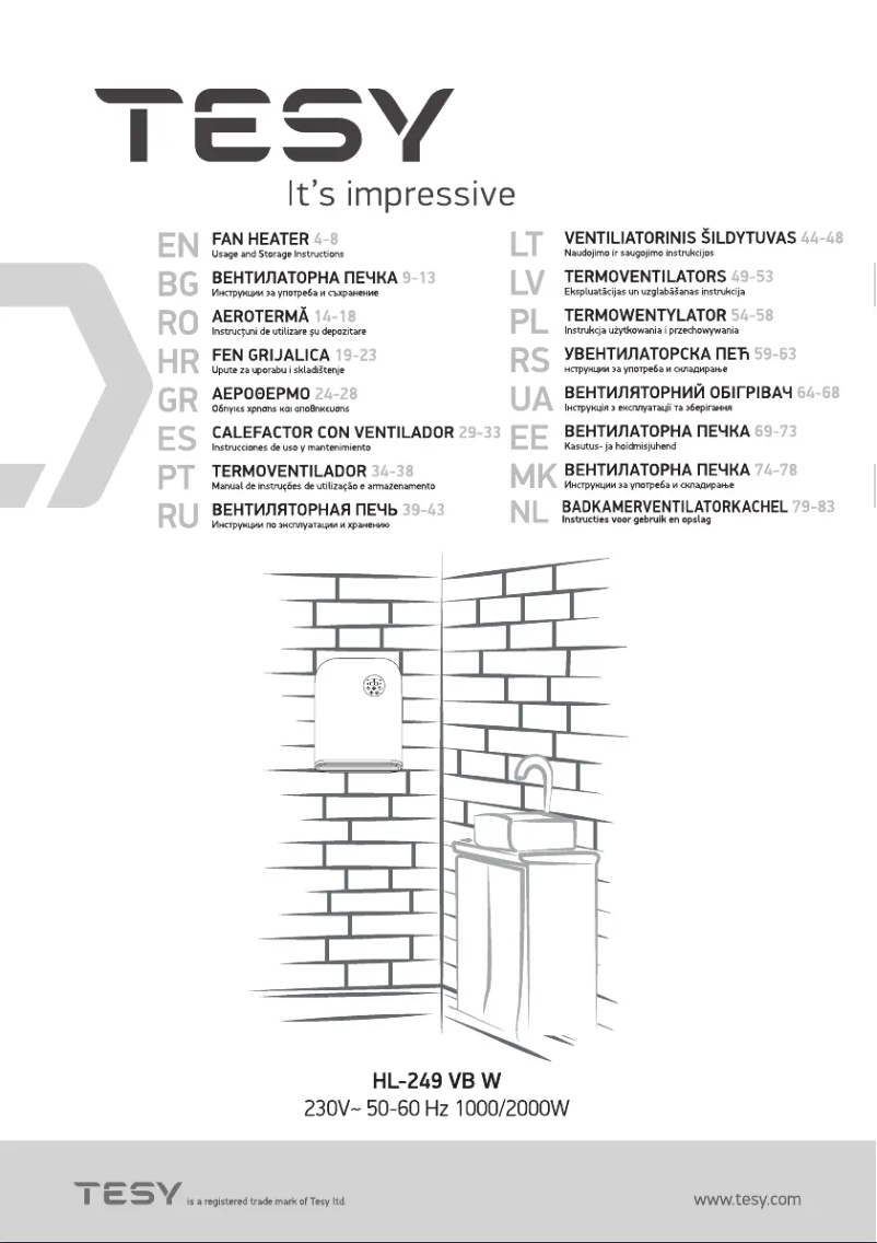 Page n°1 - Manuel utilisateur Tesy HL 249 VB W