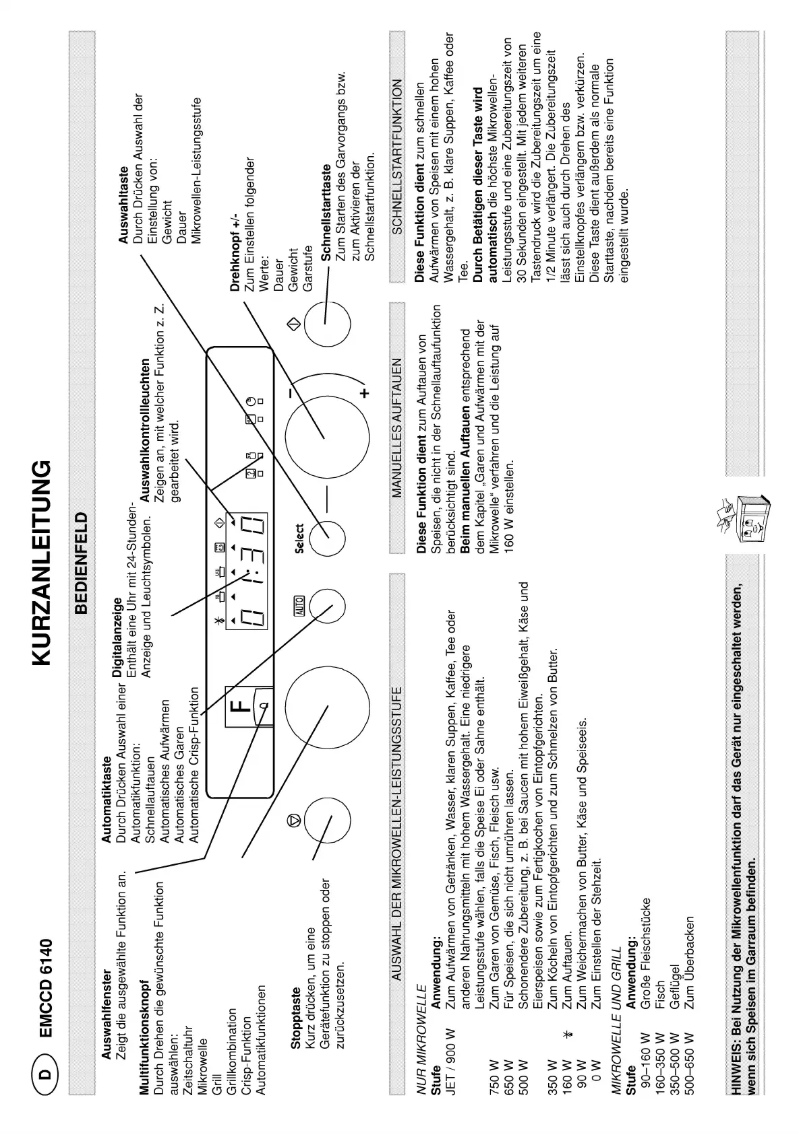 Page 1 de la notice Manuel utilisateur Bauknecht EMCCD 6140 IN