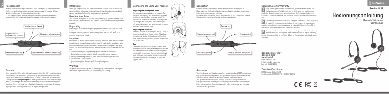 Page 1 de la notice Manuel utilisateur freeVoice SoundPro 430 UC Duo